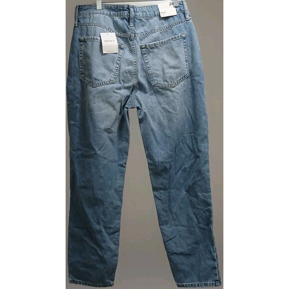 NWT Forever 21 Women’s 29 High Rise Relaxed Mom Jeans Distressed Light Wash Y2K - Picture 2 of 11